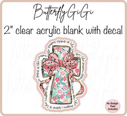 Easter Cross Glitter Wording