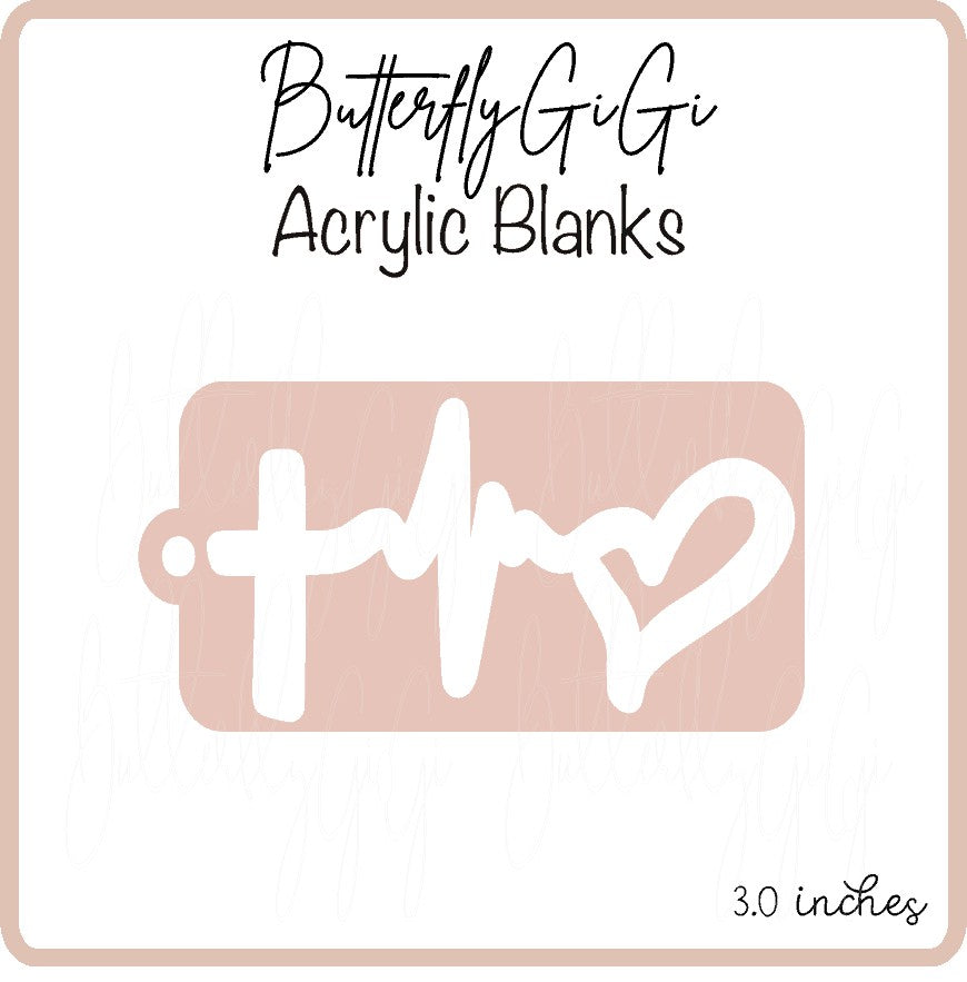 Cross rhythm heart keychain