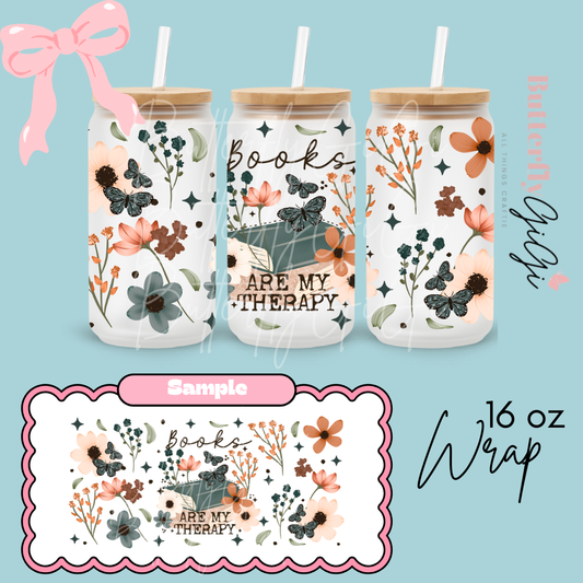 Books are my Therapy 16oz Wrap