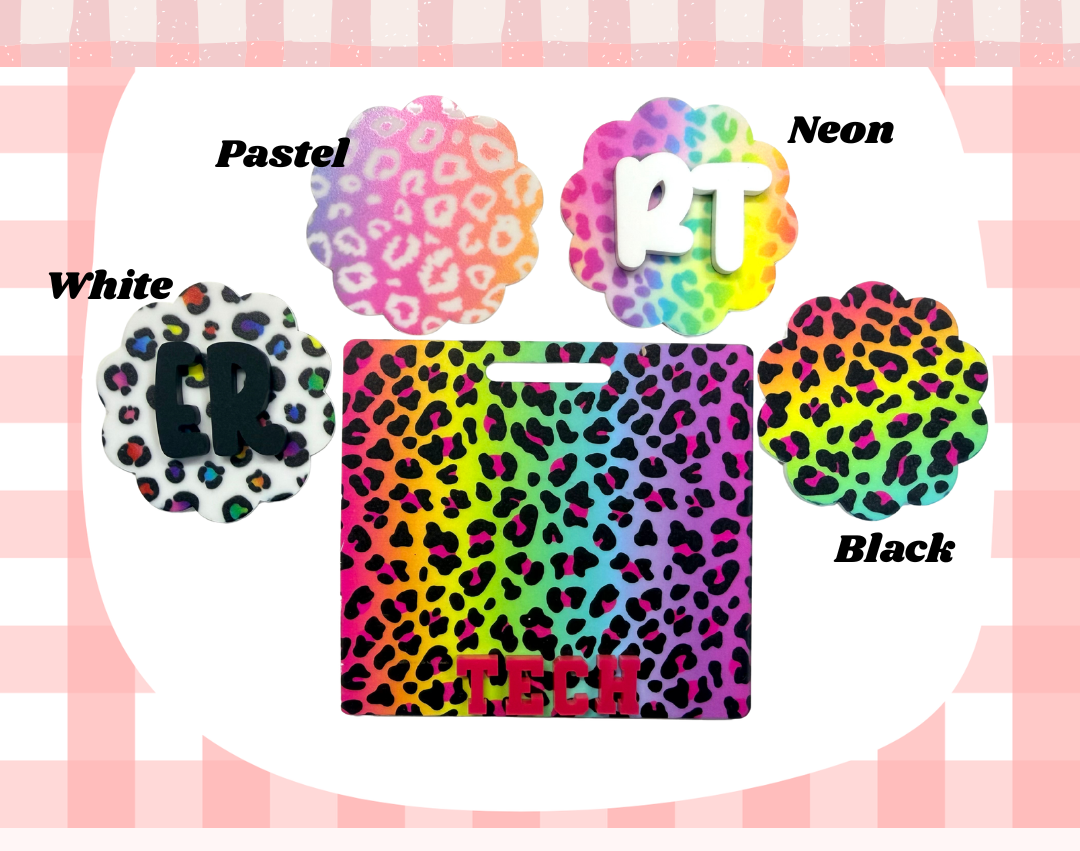 Leopard Rainbow Badge Reel Badge Buddy Custom Acrylic Design