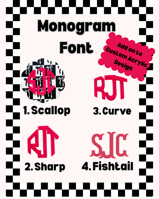 Monogram Font Acrylic ADD ON