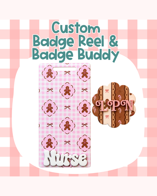 Gingerbread Christmas Badge Custom Acrylic Design