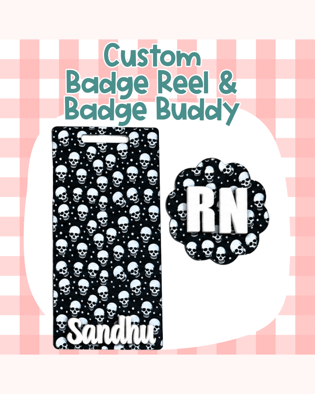 Skullie Halloween Badge Custom Acrylic Design