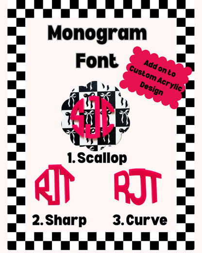 Monogram Font Acrylic ADD ON