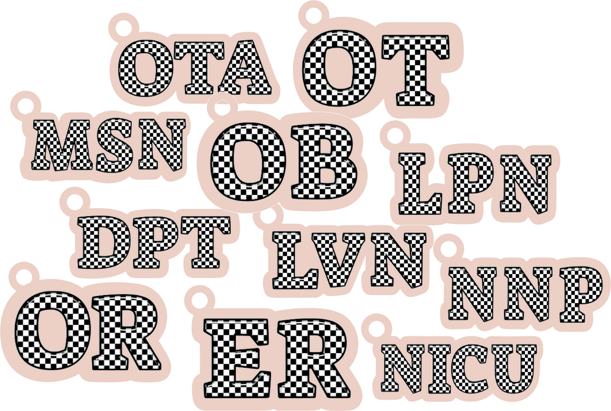 Medical Checkered D- O Titles Charms UVDTF