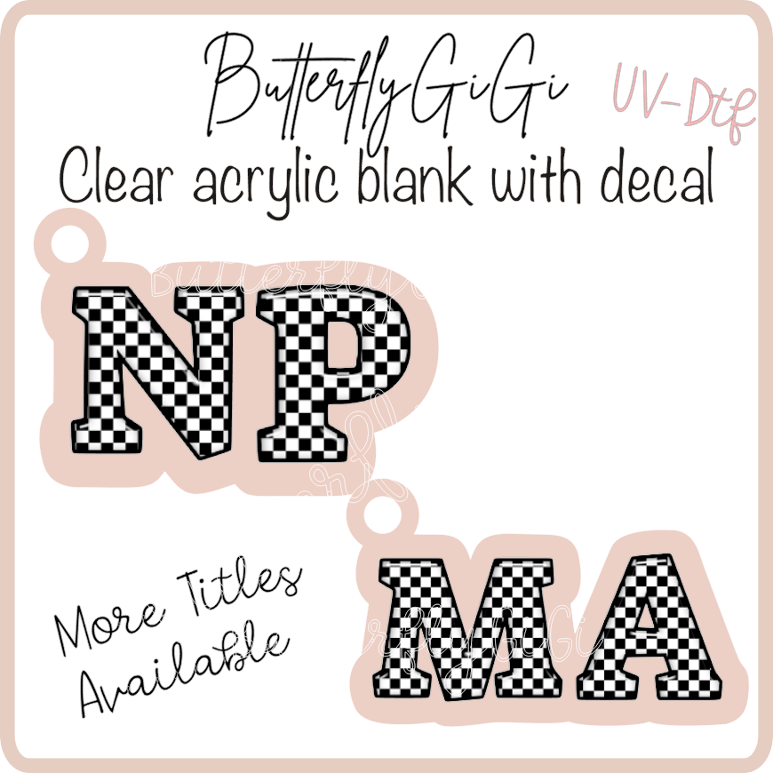 Medical Checkered D- O Titles Charms UVDTF
