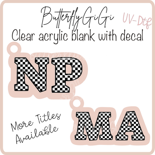 Medical Checkered D- O Titles Charms UVDTF