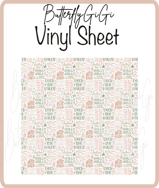 Vinyl Deck the Halls Sheet