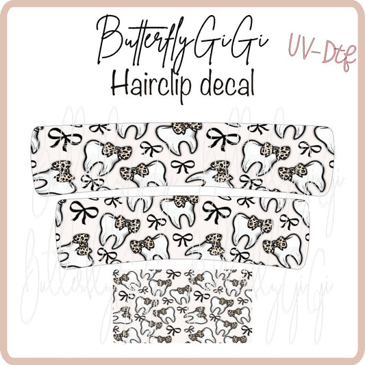 Dental Leopard Hair Clip DECAL