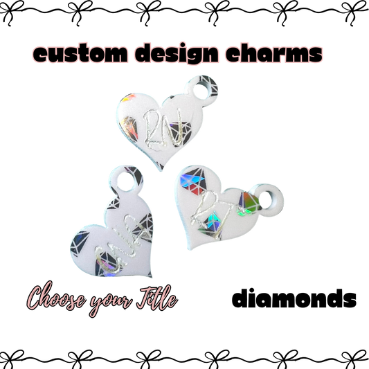.Charm Acrylic Custom Heart Diamonds