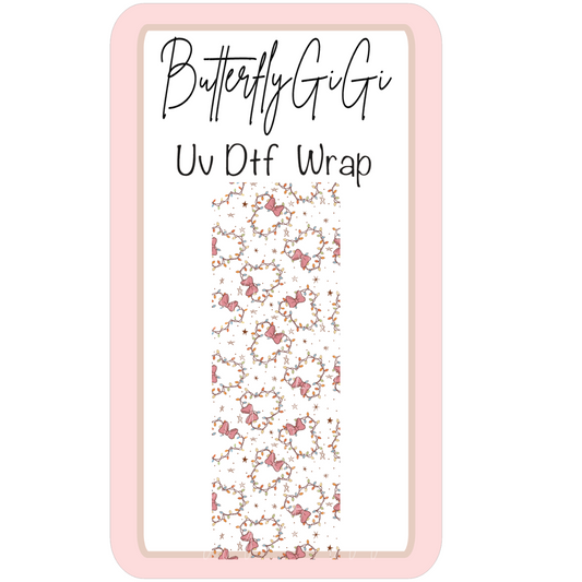 Wrap Christmas Mouse Lights with Bow UV Dtf