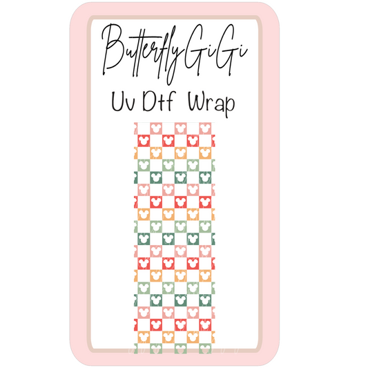 Wrap Mouse Boho Checkered UV Dtf