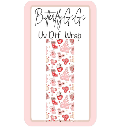 Wrap Christmas  Mouse Snacks Pink UV Dtf