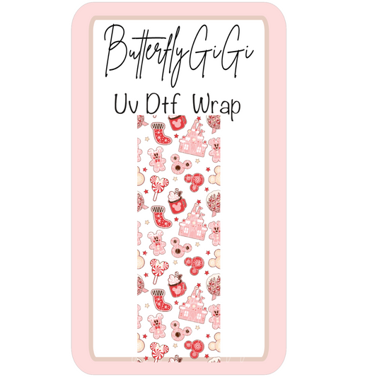 Wrap Christmas  Mouse Snacks Pink UV Dtf