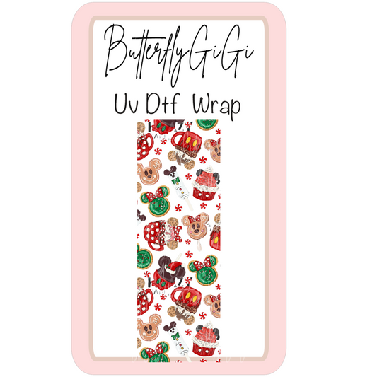 Wrap Christmas Mouse Snacks Red UV Dtf