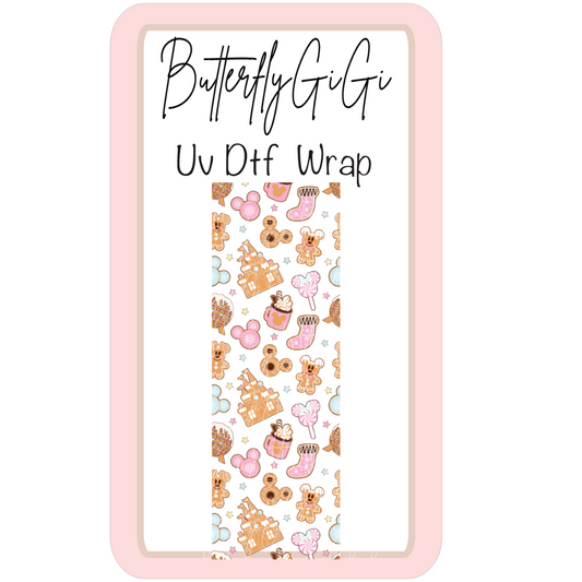 Wrap Christmas Mouse Snacks Pink UV Dtf