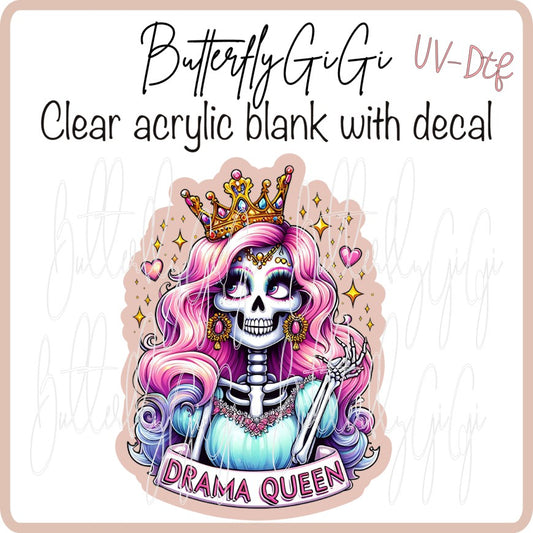 Drama Queen Skeleton UvDTF
