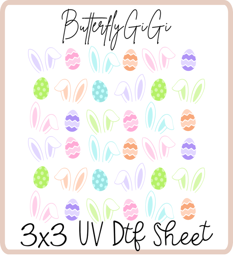 Ears Eggs Bright Uv Dtf SHEET