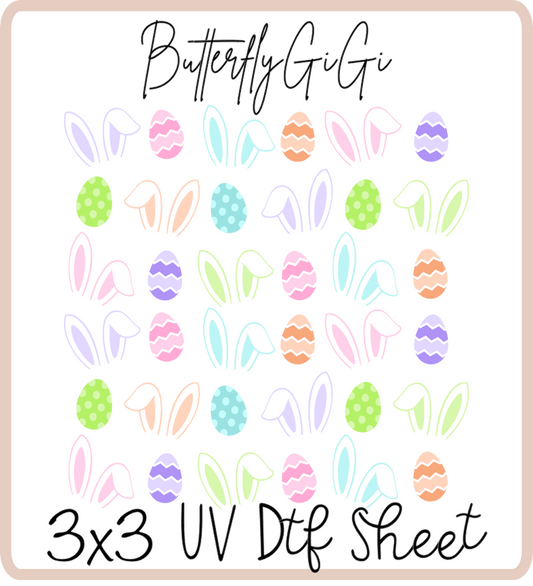 Ears Eggs Bright Uv Dtf SHEET