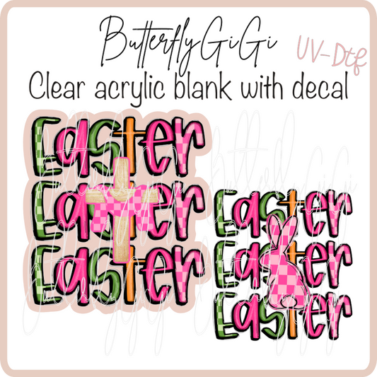 Easter Green Bunny Cross UvDTF