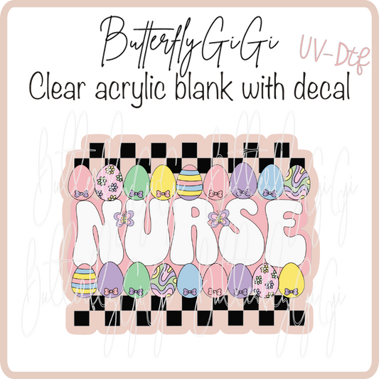 Easter Nurse Checkered UvDTF