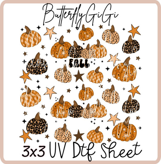 3x3 Fall Uv Dtf SHEET