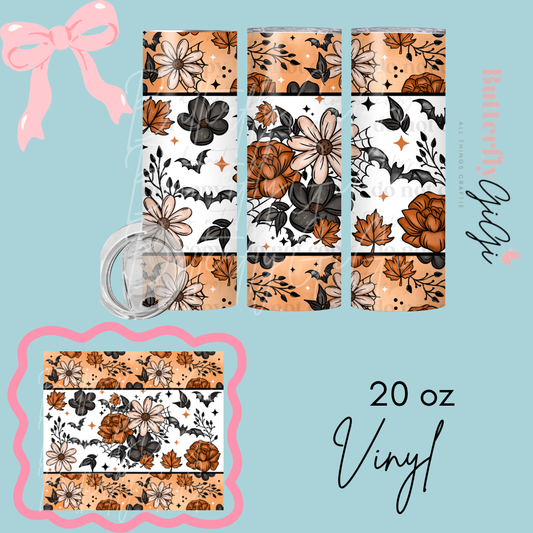 Fall bat Florals 20oz Vinyl Wrap