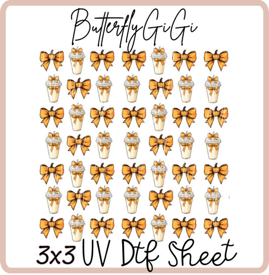 3x3 Fall Frapp Uv Dtf SHEET