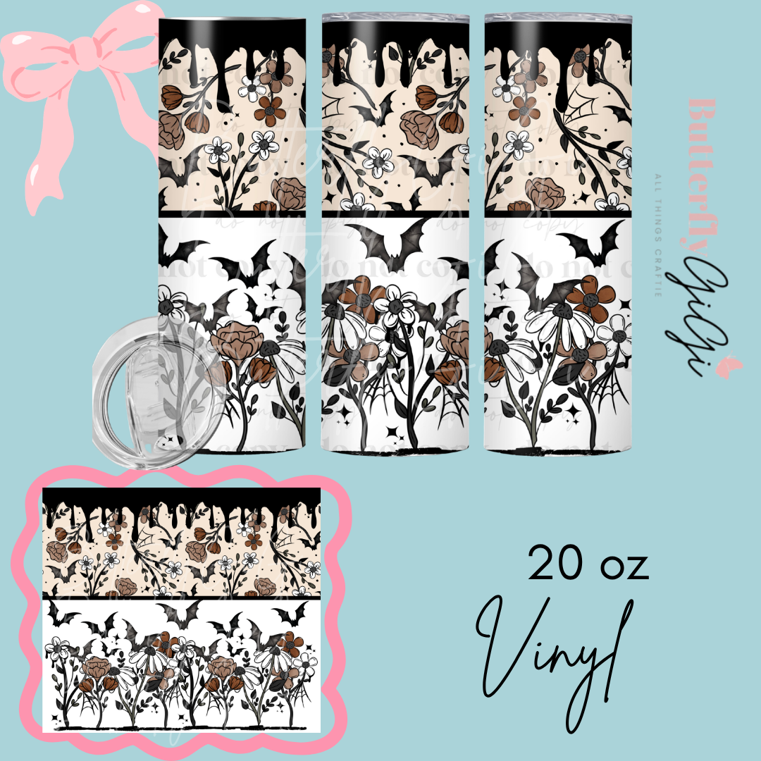 Fall Halloween Florals 20oz Vinyl Wrap