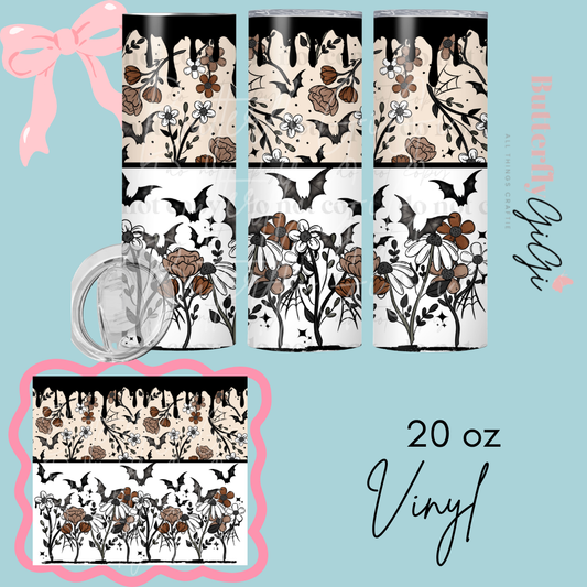 Fall Halloween Florals 20oz Vinyl Wrap
