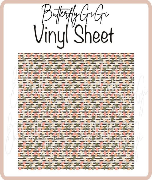 Vinyl Fall Leaves Striped Sheet