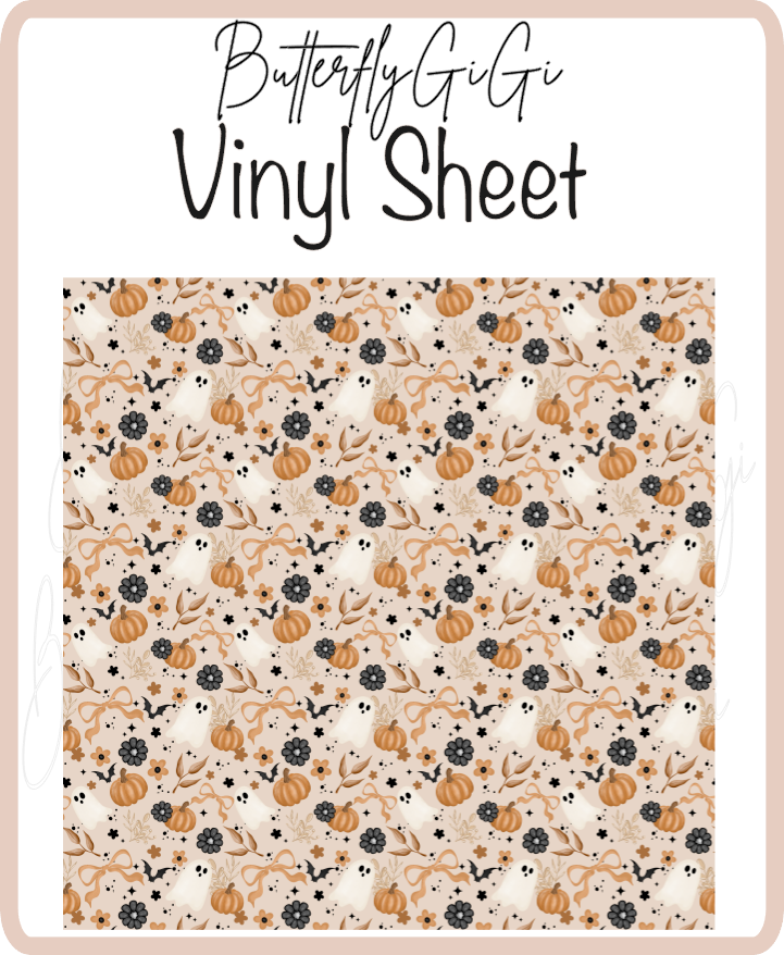 Fall Pumpkin Ghosts Vinyl Sheet