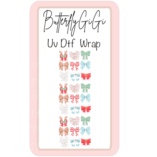 Festive Bows Uv Dtf Wrap