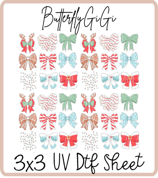 Festive Bows Uv Dtf Sheet