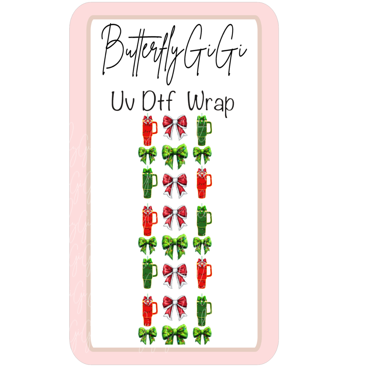 Festive Tumbler Uv Dtf Wrap