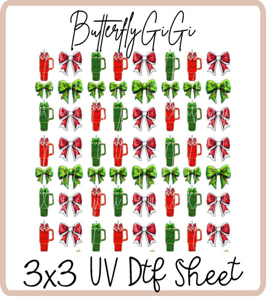 Festive Tumbler Uv Dtf Sheet