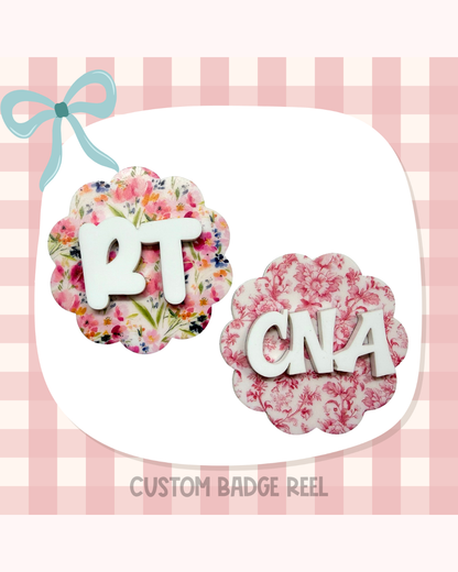 Floral 1 Badge Reel Badge Buddy Custom Acrylic Design