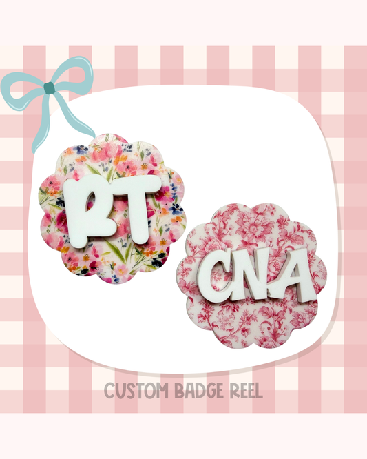 Floral 1 Badge Reel Badge Buddy Custom Acrylic Design