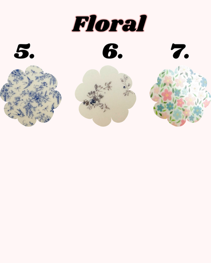 Floral 2 Badge Reel Badge Buddy Custom Acrylic Design