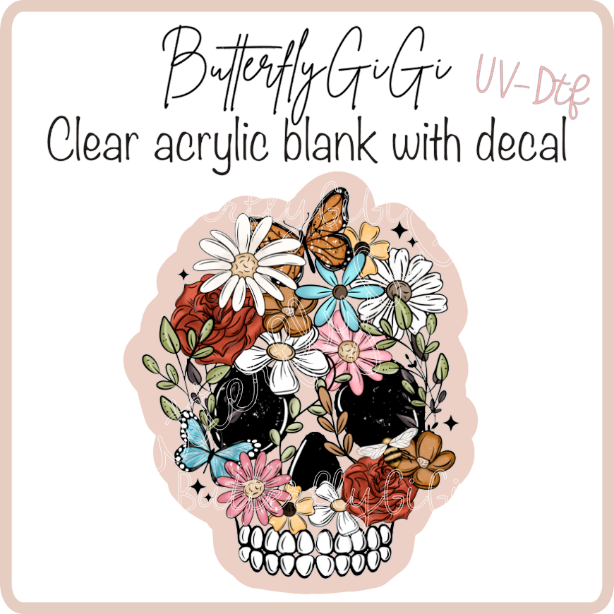Flower Skull UvDtf
