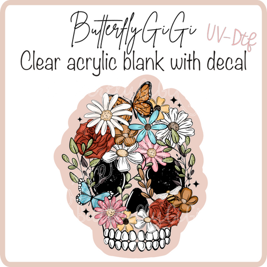 Flower Skull UvDtf