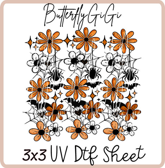 3x3 Flowers Spider Uv Dtf SHEET