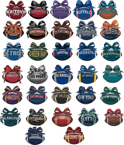 Sports UVDTF Football Bow