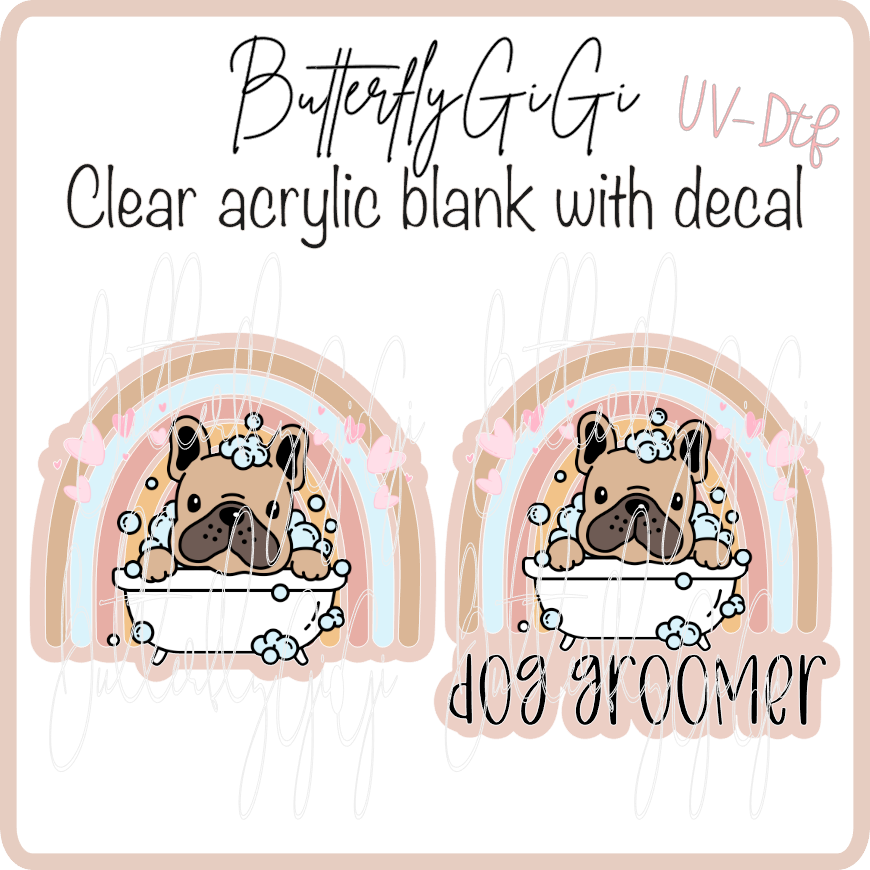 Frenchie Bath Dog Groomer UvDTF