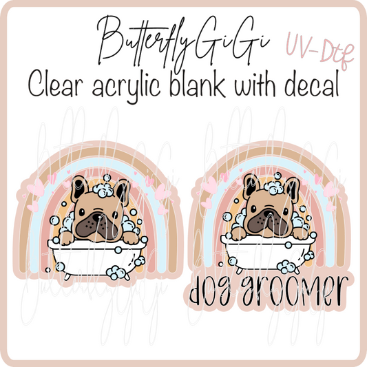 Frenchie Bath Dog Groomer UvDTF