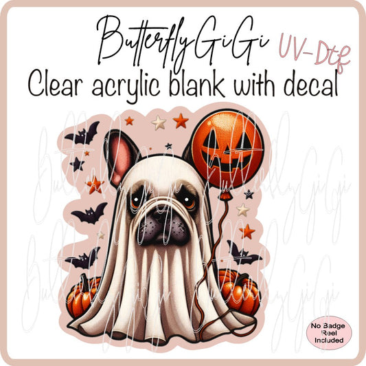 UVDTF Halloween Frenchie Ghost