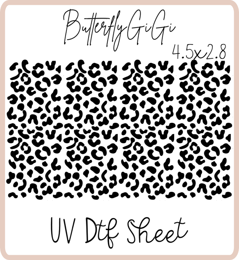Gaga Slice & Dice Leopard Print 3x3 UVDtf Sheet