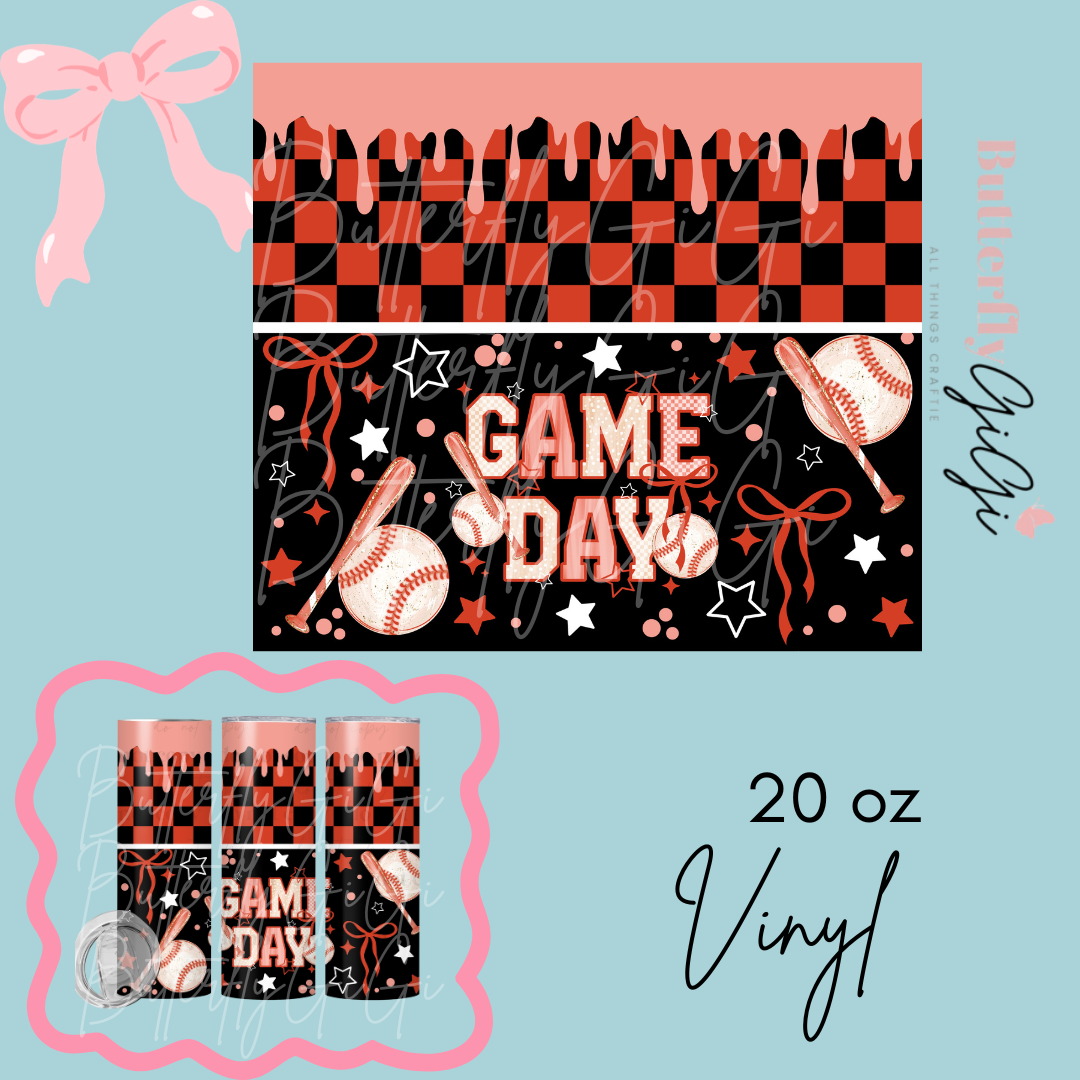 Game Day Baseball  20oz Vinyl Wrap