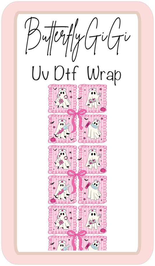 Wrap Ghost Nurse Pink Uv Dtf