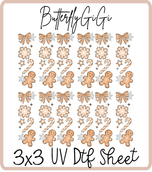 Gingerbread Uv Dtf Sheet